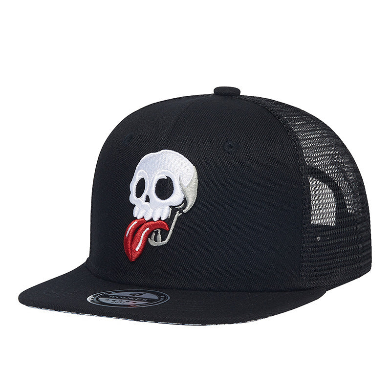 Men Skull Hip Hop Polyester Hat