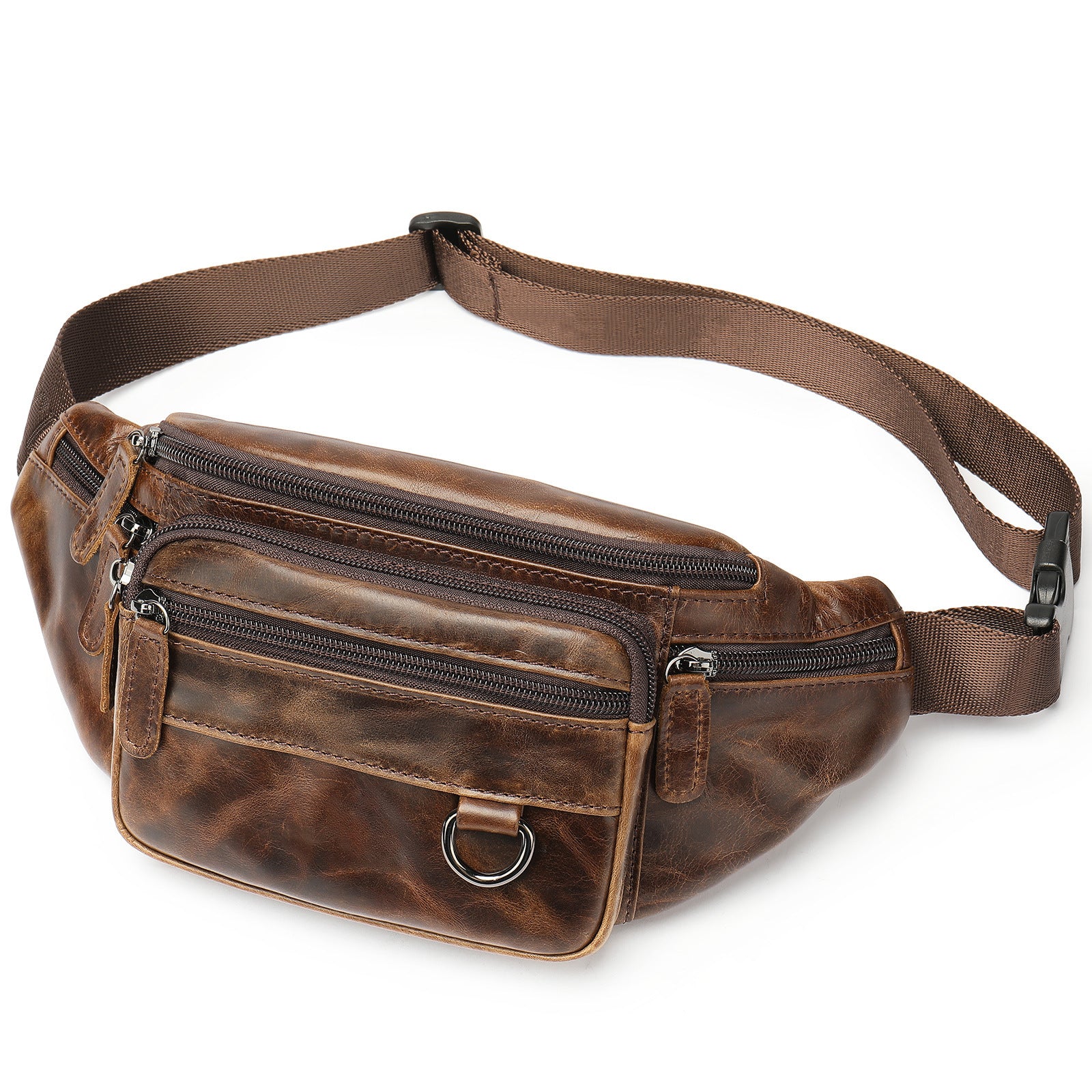 Men's Leather Phone Chest Bag