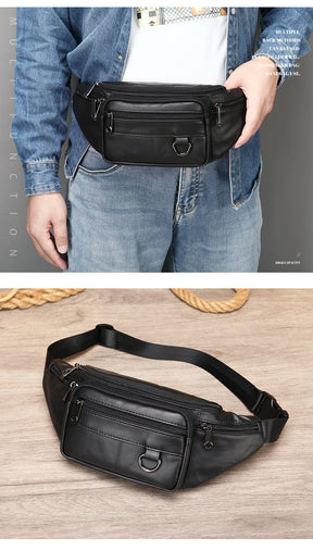 Men's Leather Phone Chest Bag