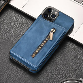 Side Stick Zipper Card Phone Case