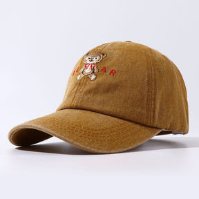 Women Bear Cartoon  Embroidery  Hip Hop Hats