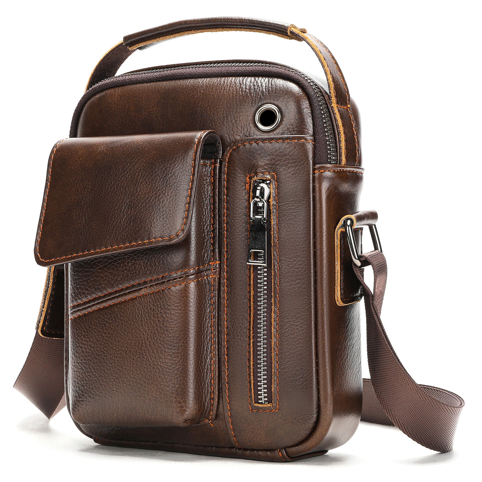 Men's Business Minimalist Leather Crossbody Bag