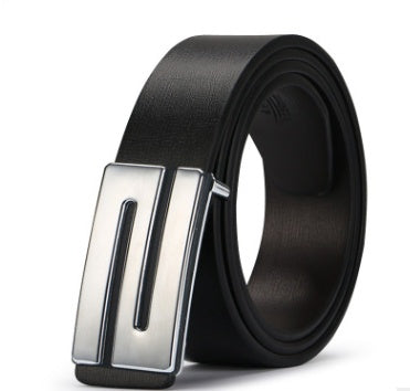 Men Smooth PU Leather Belt