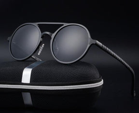 Men Retro Aluminum Round Eyewear