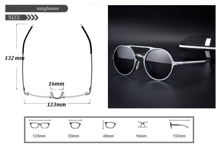 Men Retro Aluminum Round Eyewear