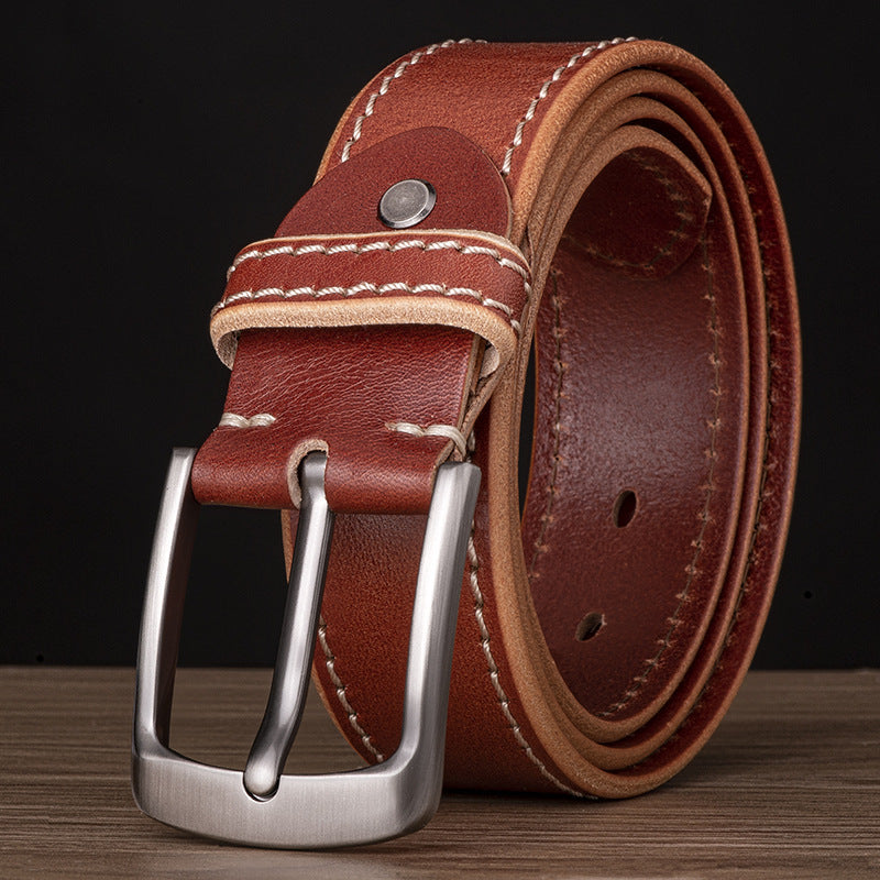 Men Pin Single Prong Buckle Belt