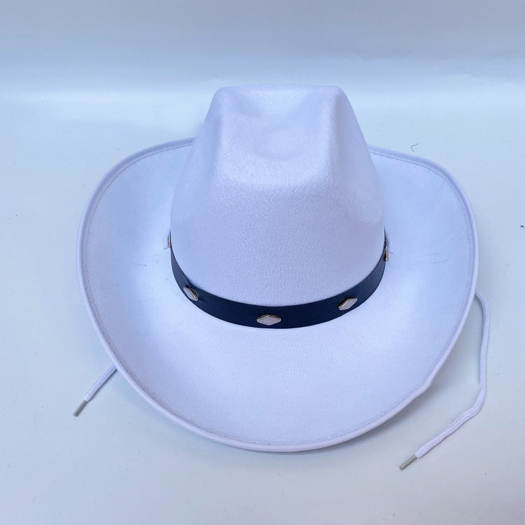 Western Five Nail Cowboy Hat One-time Forming Big Edge Children's Polyester Felt Hat