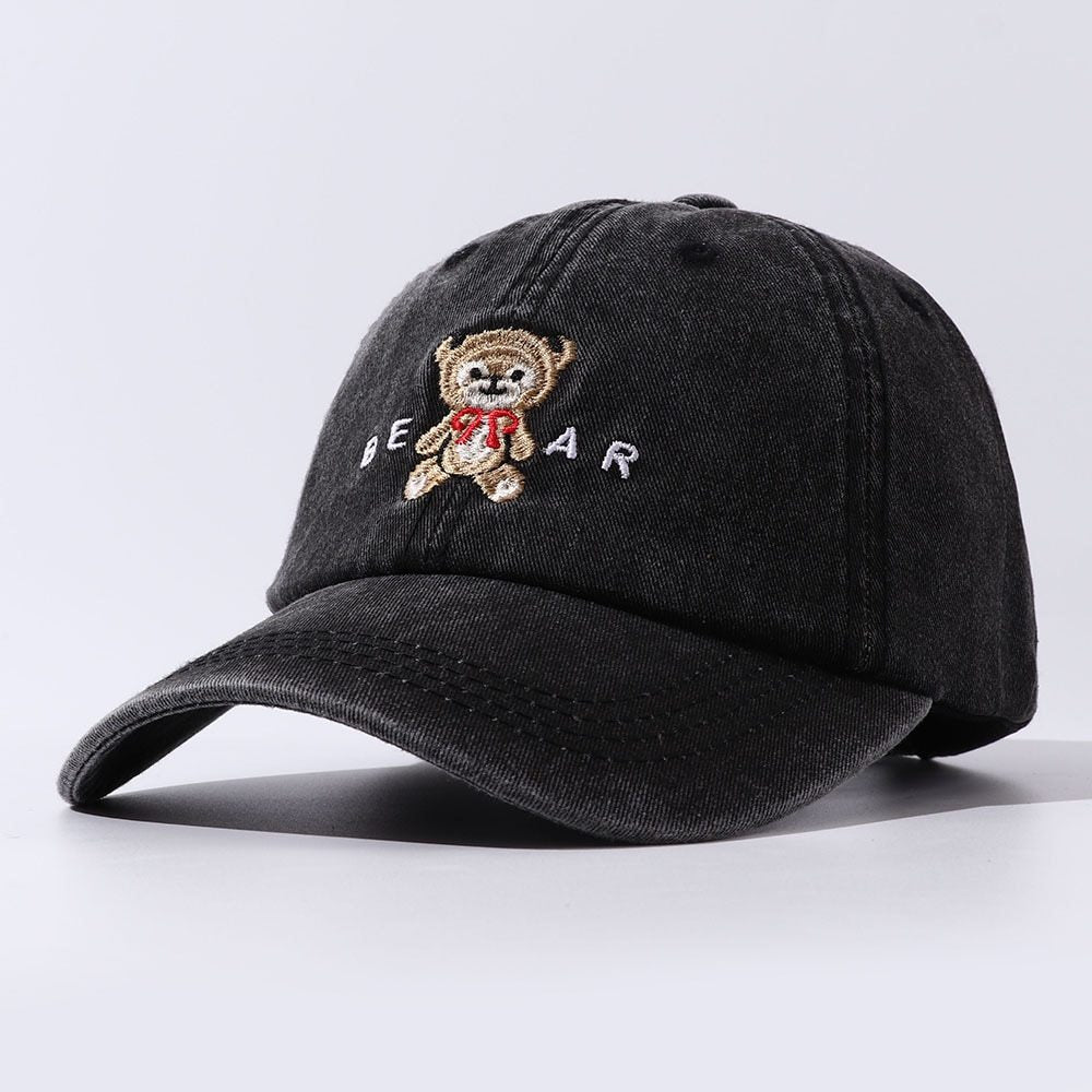 Women Bear Cartoon  Embroidery  Hip Hop Hats