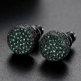 Women  Hip Hop 9MM Round Cubic Zirconia Earring