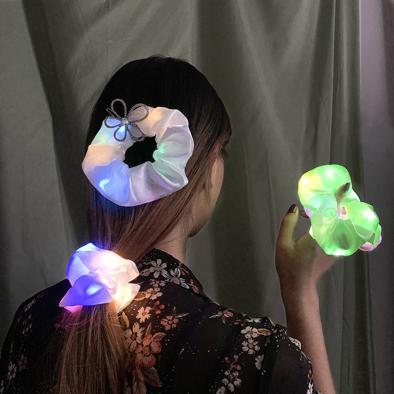 Women LED Luminous Scrunchies Hairband