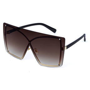 Women Fashion Oversized Rimless Square Sunglasses