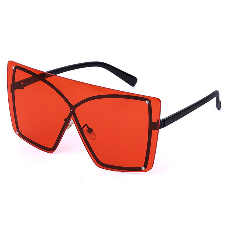 Women Fashion Oversized Rimless Square Sunglasses