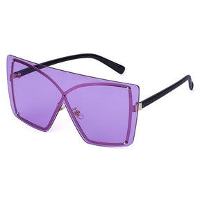 Women Fashion Oversized Rimless Square Sunglasses