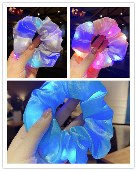 Women LED Luminous Scrunchies Hairband