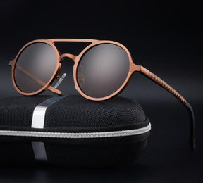 Men Retro Aluminum Round Eyewear