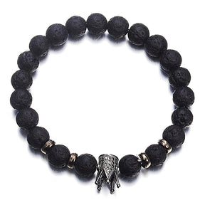 Men Fashion Lava Natural Stone Beads Bracelet