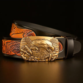 Men's Fashion  Eagle Head Automatic Buckle Belt