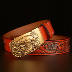 Men's Fashion  Eagle Head Automatic Buckle Belt