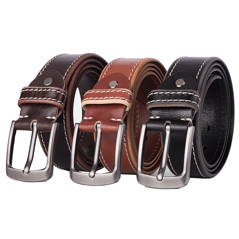 Men Pin Single Prong Buckle Belt