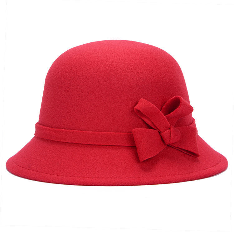 Women Faux Wool Bowler Fleece Hat