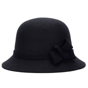 Women Faux Wool Bowler Fleece Hat