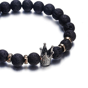 Men Fashion Lava Natural Stone Beads Bracelet