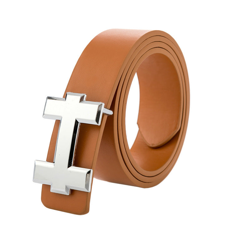 Women Luxury Designer H Brand PU Leather Belt