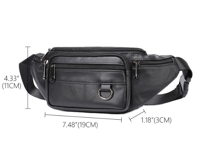 Men's Leather Phone Chest Bag