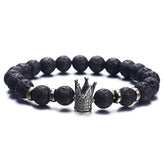 Men Fashion Lava Natural Stone Beads Bracelet