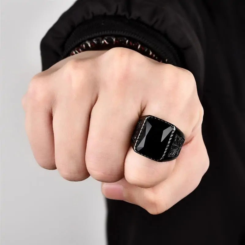 Men's  Stainless Steel Stone Fashion Ring