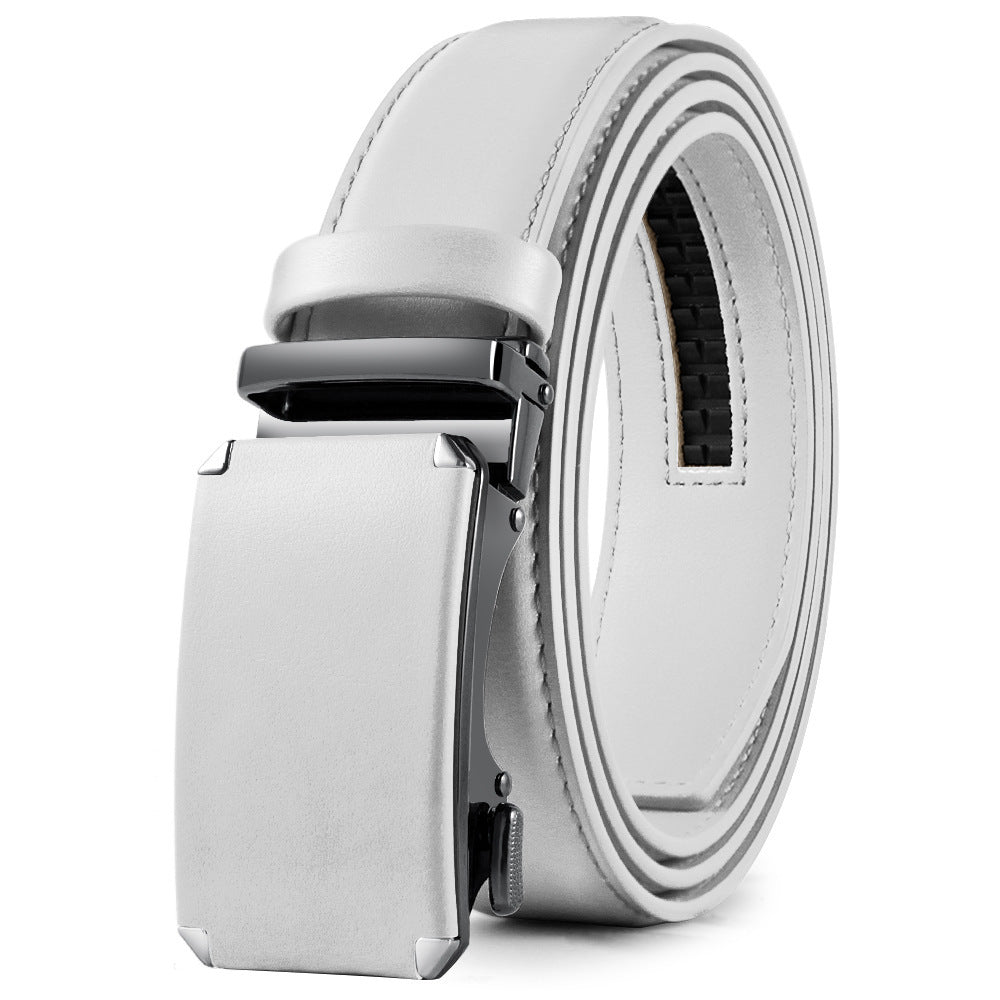 Men's Fashion Veneer Automatic Alloy Buckle Cowhide Belt