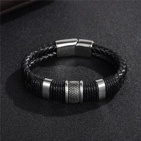 Men Braid Woven Leather Fashion  Bracelet