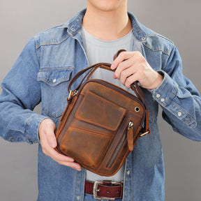 Men's Business Minimalist Leather Crossbody Bag