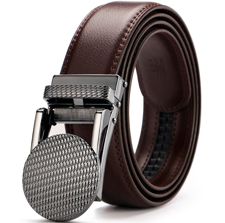 Men Adjustable Holeless Leather Belt