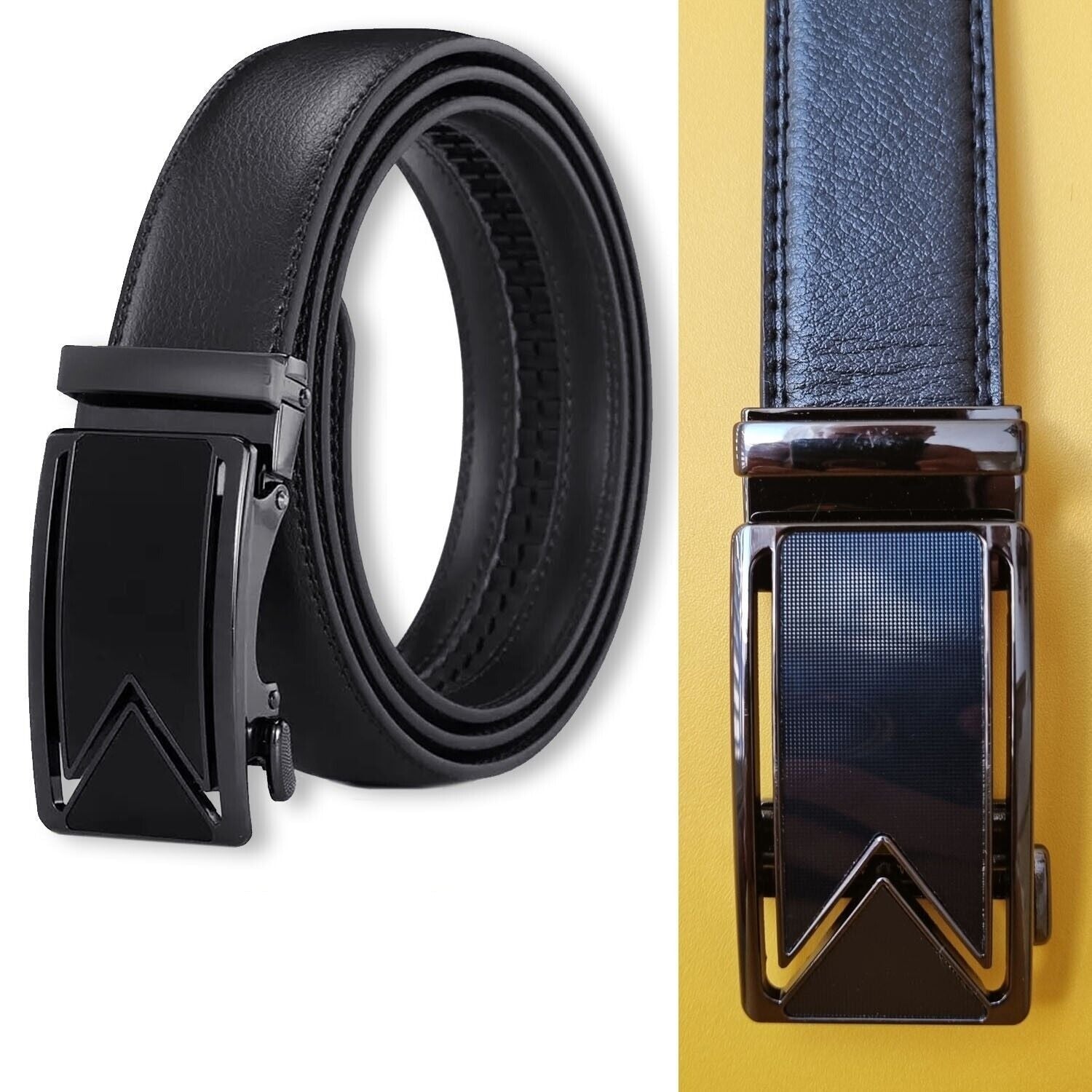 Mens Automatic Buckle Microfiber Leather Belt