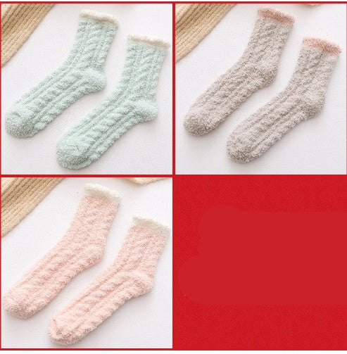 Women Fluffy Autumn Winter Warm Socks