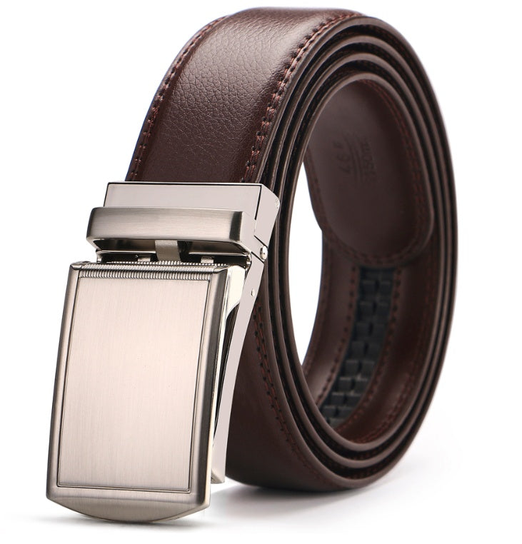 Men Adjustable Holeless Leather Belt