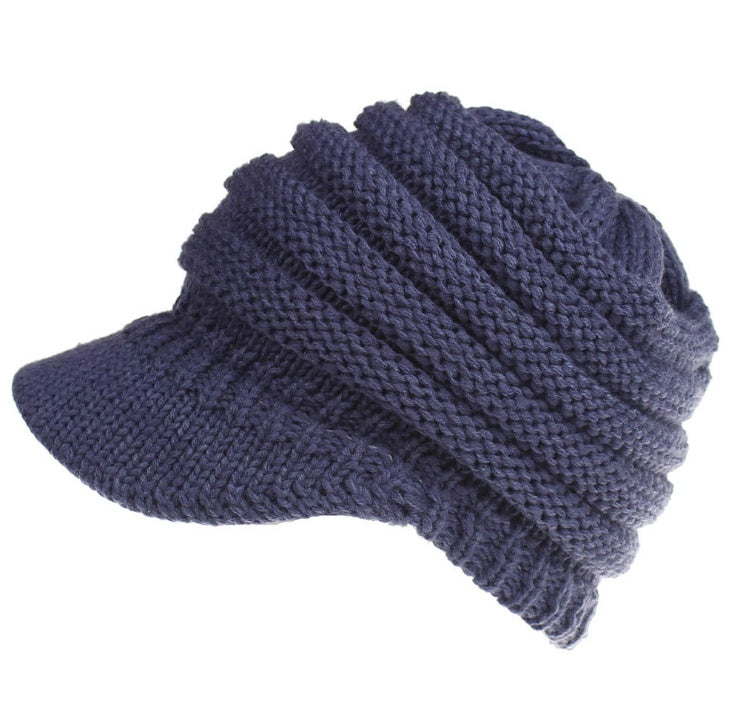 Women Ponytail Beanies Autumn Winter Hat