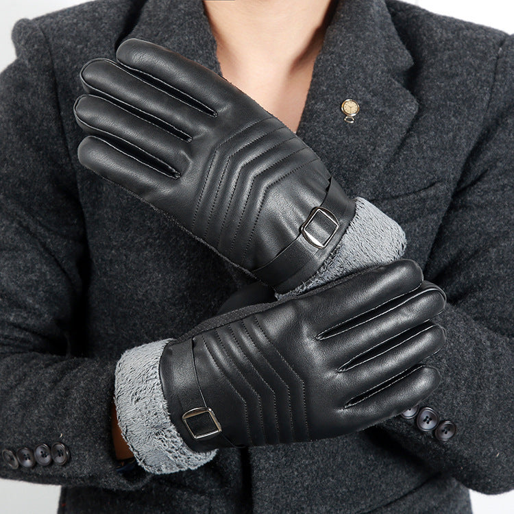 Men winter plus velvet thickening Gloves