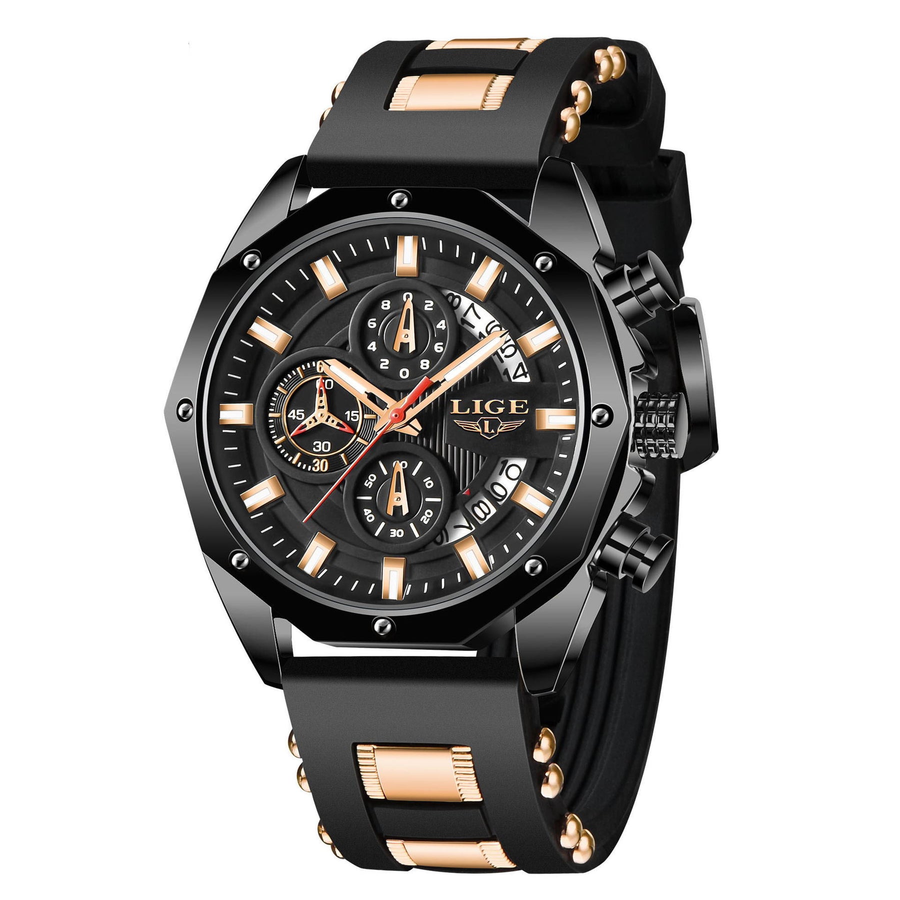 Mens Fashion Luxury Silicone Sport Watch