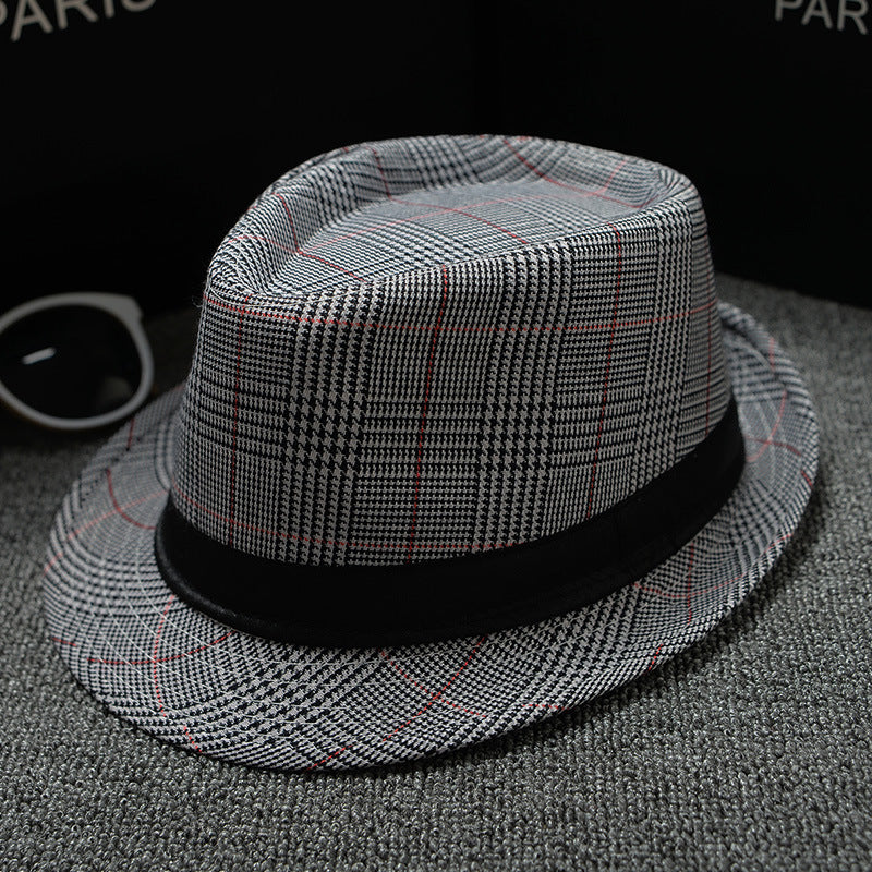 Men Houndstooth And Sun Hat