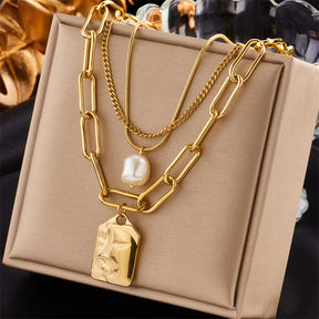 Women Fashion  Layered Face  Chain  Necklace