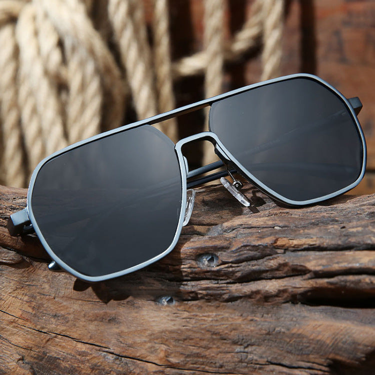 Men's Double Beam  Anti UV Trend Sunglasses