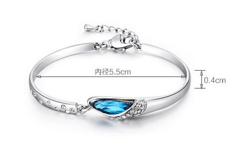 Women Fashion  Glass Shoe Crystal Bracelet