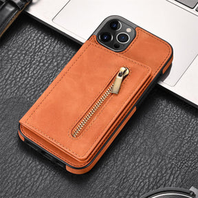 Side Stick Zipper Card Phone Case