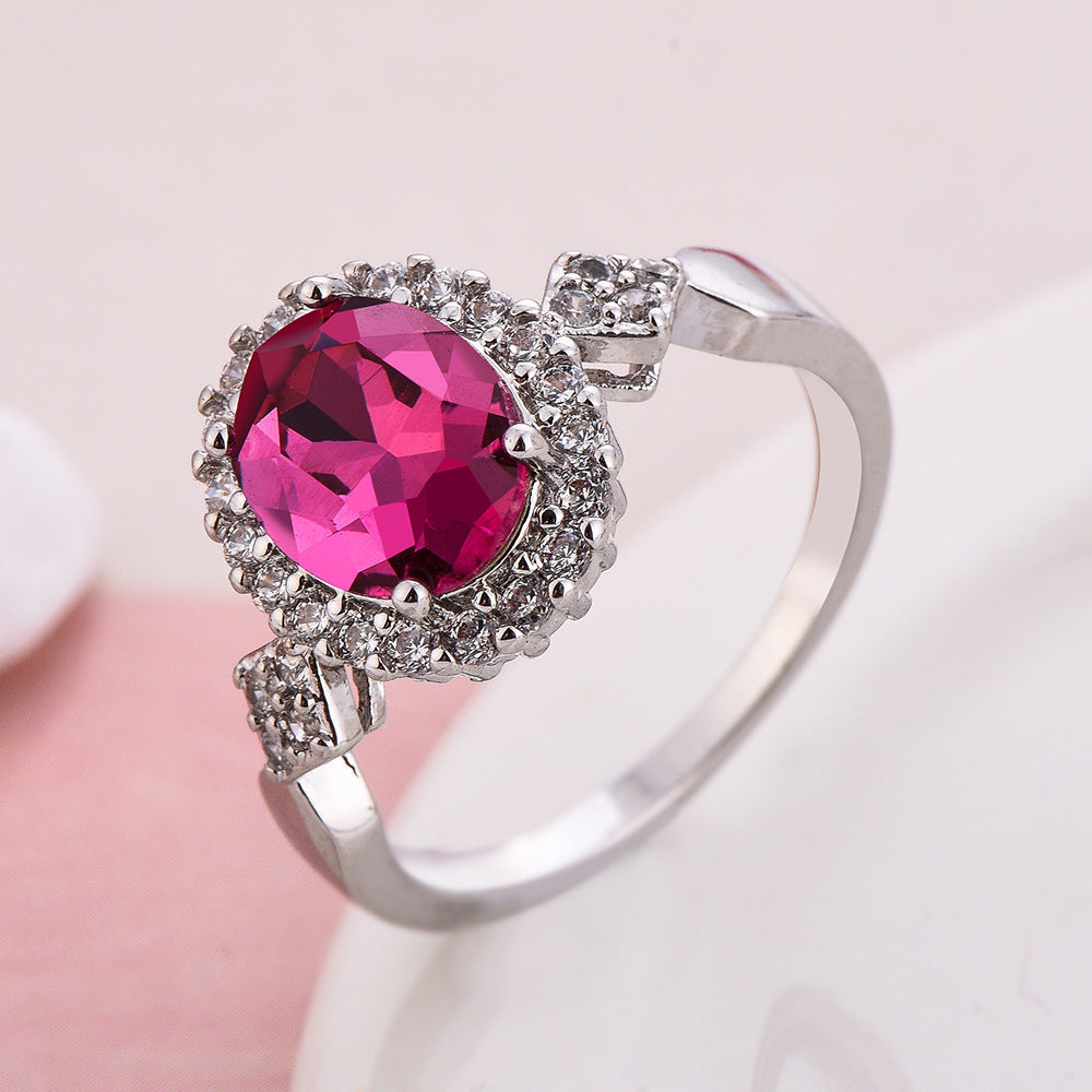 Women Temperament Red Crystal  Fashion Ring