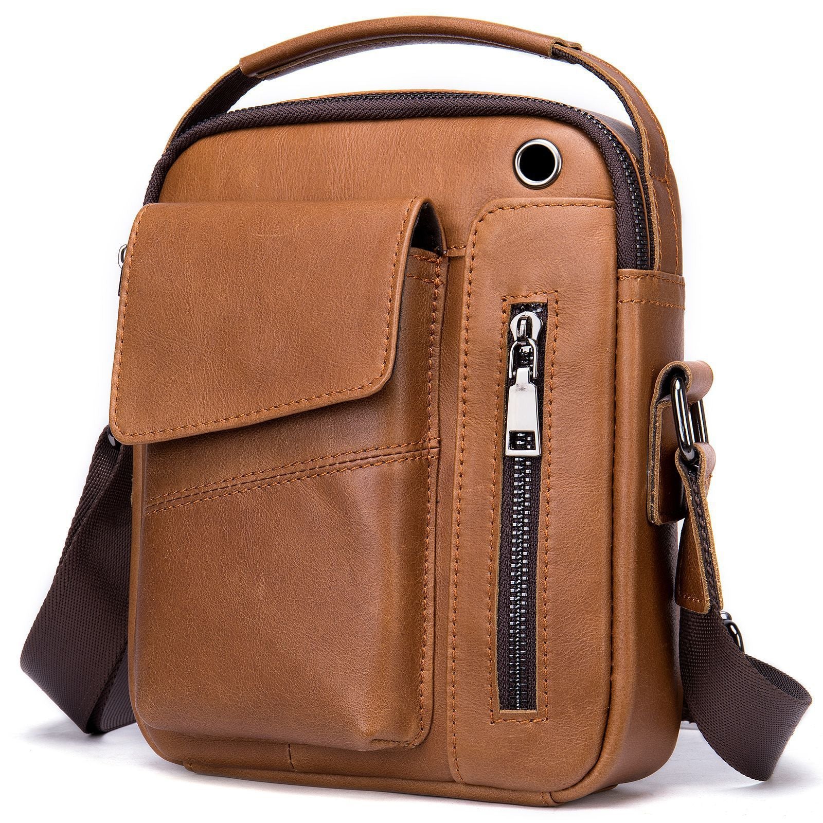 Men's Business Minimalist Leather Crossbody Bag