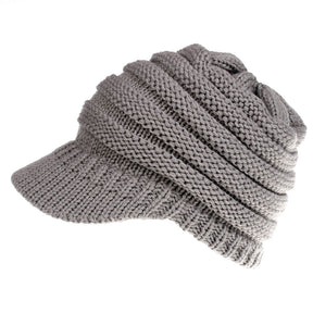 Women Ponytail Beanies Autumn Winter Hat