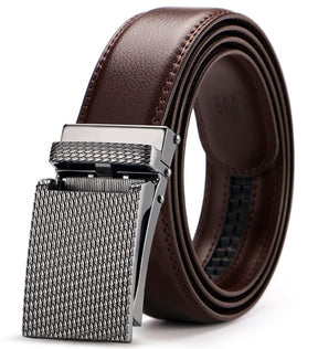 Men Adjustable Holeless Leather Belt