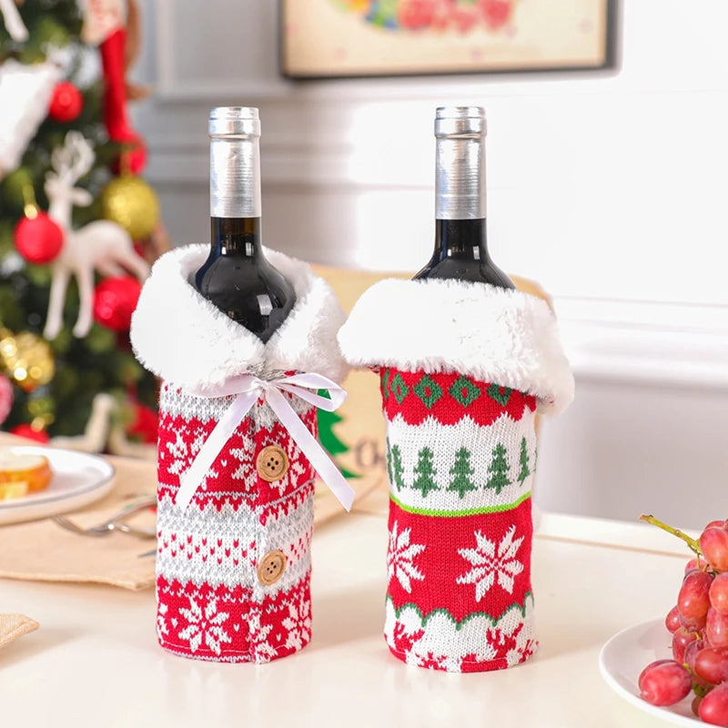 Christmas Wine Bottle Decor  Gift Set